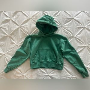 Aritzia TNA cozy fleece boyfriend hoodie 2XS in green